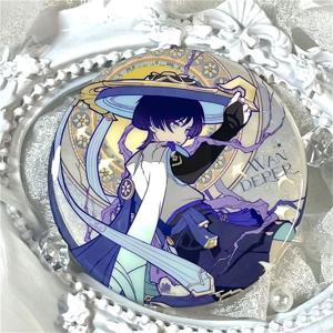 게임 Genshin Impact Wanderer Balladeer Scaramouche Kunikuzushi Kabukimono 코스프레 배지 핀 Tinplate 브로치 액세서리 소품