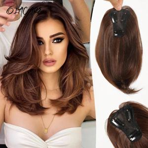 OLACARE 합성 토퍼 헤어 피스 False Bang Clip-In Bangs Extension Natural Fake Fringe 보이지 않는 Clourse 헤어 피스 여성용