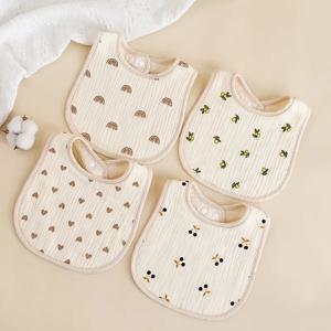 새로운 거즈 U 자형 아기 Bibs 귀여운 6 레이어 면화 타액 수건 신생아 Burp Cloths Bandana Scarf for Boy Girl Feeding Drool Bib