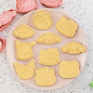 헬로 키티 만화 쿠키 커터 세트 Sanrio 귀여운 그림 Kuromi Cinnamoroll 모델링 디저트 금형 주방 용품 도구