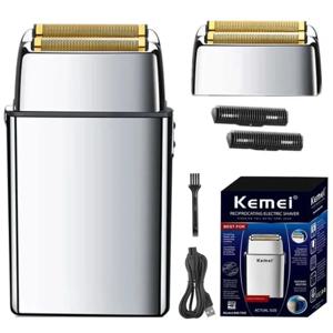 Kemei Tx5 Pro 금속 하우징 이발소 헤어 전기 면도기 남성용 수염 대머리 면도기 충전식 전기 면도기