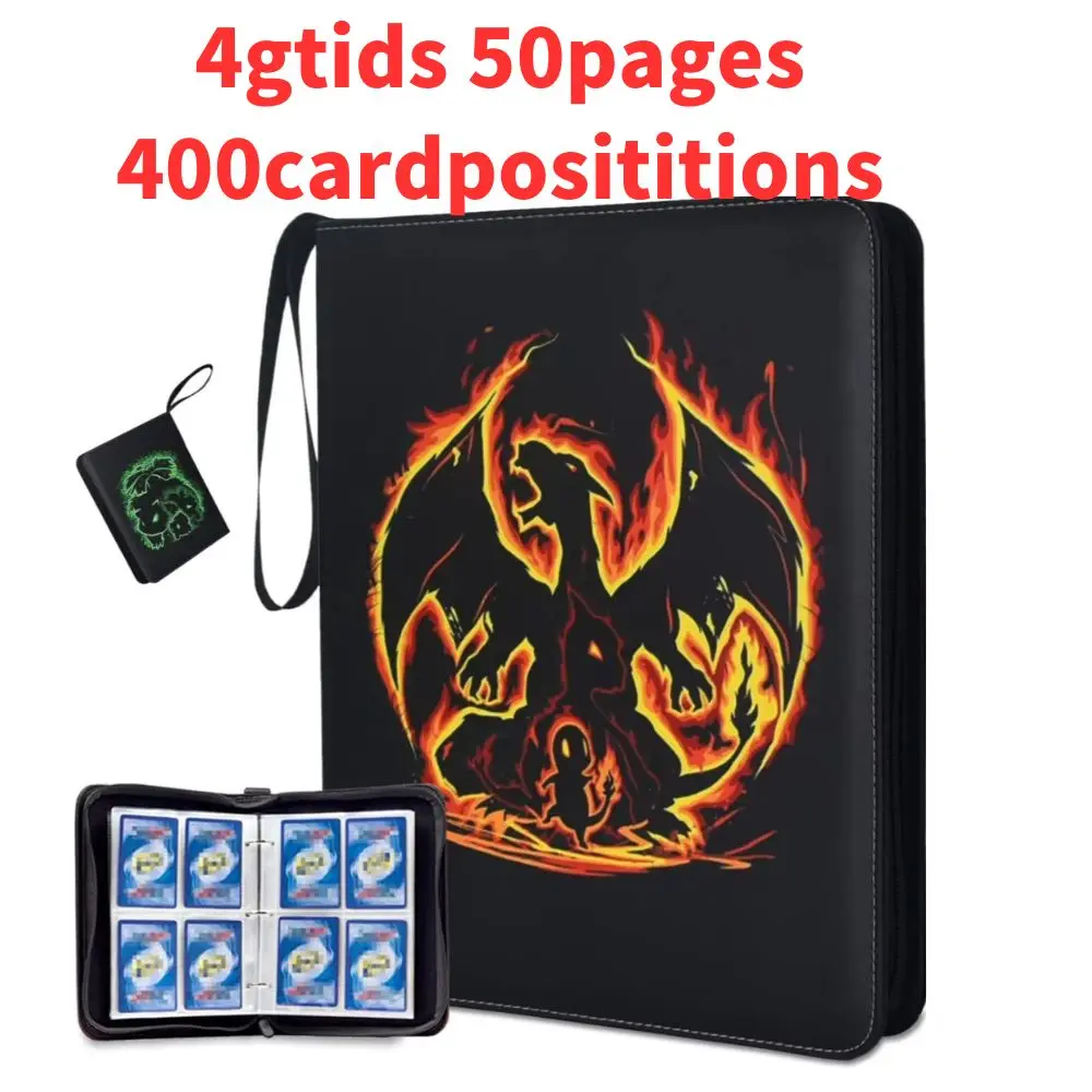 포켓몬용 바인더 트레이딩 카드, Cartão Coleção 바인더, 50개의 망사, 400개의 포켓이 포함된 개인용 바인더