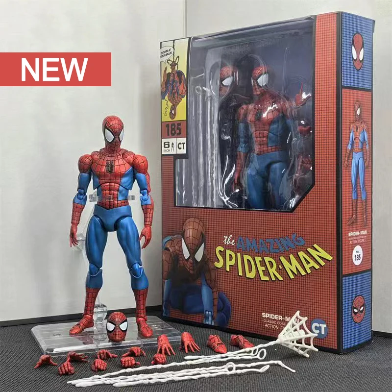 Ct Toys 스파이더맨 Mafex 185 클래식 의상 애니메이션 피규어 Ver Miles Morales 2099 스파이더맨 액션 피규어 입상 장난감 어린이 선물