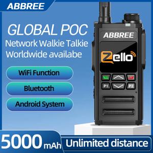 ABBREE GP-268 네트워크 워키 토키 Zello 글로벌 POC 무선 원격 무제한 거리 5000mAh SIM 카드 4G 블루투스 햄 라디오