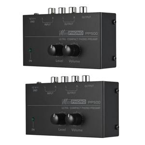 Smart-2X 초소형 포노 프리앰프 PP500, 저음 고음 밸런스 볼륨 조정 프리 앰프 턴테이블 Preamplificador US 플러그