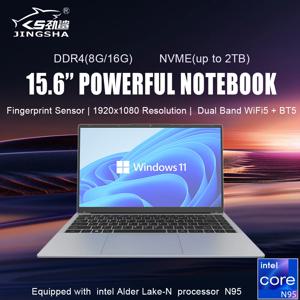 JINGSHA 노트북 15.6 인치 CPU Intel N95 8GB 16GB DDR4 RAM SSD 512GB 1TB BT5 WiFi5 IPS 경량 비즈니스 컴퓨터 노트북