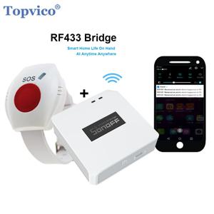 노인 RF 433mhz 패닉 버튼 비상 경보 Wirelss 시계 팔찌 노인 안드로이드 IOS APP에 대한 WIFI SOS 버튼