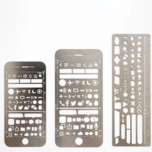스테인레스 스틸 눈금자 DIY 기하학적 드로잉 템플릿 눈금자 멀티 패턴 하트 스타 중공 눈금자 일기 도구 스텐레스 모형 자