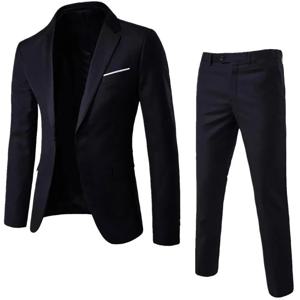 남자 패션 슬림 정장 비즈니스 플러스 사이즈 Groomsman Blazers 자켓 바지 바지 가을 결혼식 빈티지 클래식 블레이저 세트