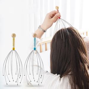 2PCS 머리 마사지 머리 긁는 문어 두피 비 영혼 추출기 신성한 도구 머리 G 머리 마사지 머리 보도 자료 마사지