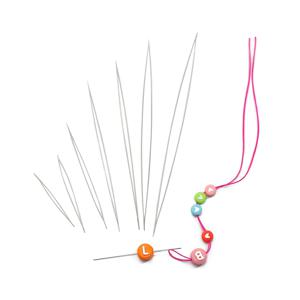 중앙 오프닝 곡선 비즈 바늘, 팔찌 DIY 쥬얼리 제작, 큰 구멍 스레딩 핀, 수제 비즈 바늘, 1 개, 5 개