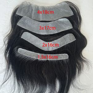 남성용 Toupee 얇은 피부 PU V 루프 전면 헤어 교체 시스템 6 인치 레미 인간 헤어 피스 Toupee 남성용 1B V 정면 Toupee