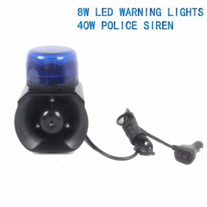 다기능 8W Led 자동차 지붕 경고 비콘 라이트 40W 프랑스 경찰 사이렌 사운드 앰프 경적, 하단 자석, 방수