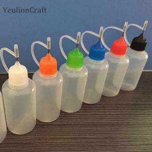 Chzimade 5Pcs 30ml 리필 가능 플라스틱 세라믹 도자기 도구 짜기 바늘 병 포인트 라인 DIY 폴리머 클레이 도구 선물
