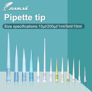 JOANLAB 실험실 피펫 팁 10ul 200ul 1ml 5ml 10ml 마이크로 피펫 일회용 플라스틱 피펫 팁 화학 실험실 용품