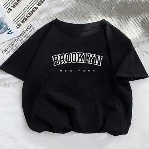 여성 브루클린 편지 인쇄 T 셔츠 소녀 그래픽 하라주쿠 2023 Streewear 의류 인과 여성 Y2K 탑 티