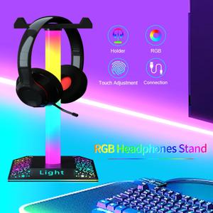 USB LED 조명 게임용 헤드셋 스탠드 RGBIC 조명 게임용 헤드셋 스탠드 장식 게임용 게임 룸 액세서리 New