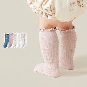 Lawadka 신생아 아기 소녀 양말 봄 가을 패션 코튼 인쇄 소녀를위한 어린이 양말 아름다움 유아 양말 12M 24M 3T 5T