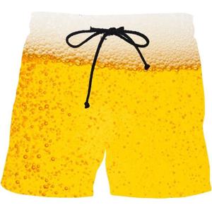 남성용 맥주 그래픽 보드 반바지, 3D 걸프 캐주얼 프린트 비치 반바지, 시원한 서핑 수영 트렁크, 하와이 수영복, 아이스 반바지, 여름