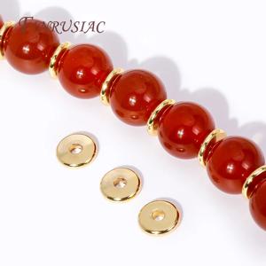 보석 만들기위한 3mm 4mm 5mm 6mm 18K 골드 도금 비드 스페이서, 비즈 팔찌 액세서리 용 분리기, DIY 플랫 라운드 비즈