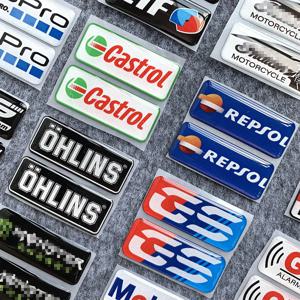 오토바이 에폭시 반사 스티커 OHLINS Castrol Gopro Elf 스폰서 엠블럼 카메라 헬멧 데칼 for BMW GS RR Motorsports