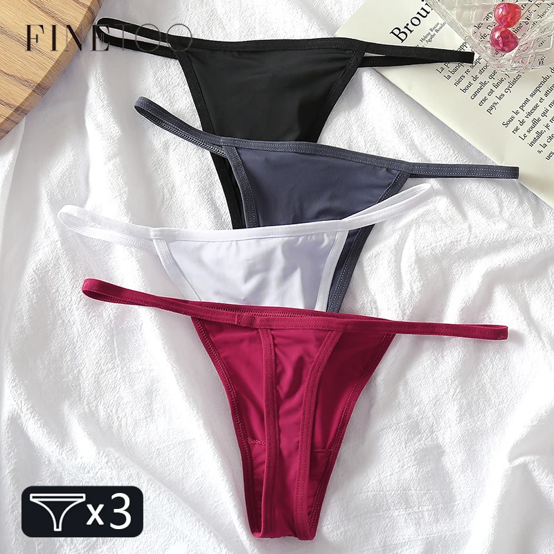 FINETOO 3 개/대 섹시한 저층 끈 팬티 여성 비키니 팬티 T 백 팬티 M-XL 여성 g-문자열 팬티 숙녀 끈 팬티 란제리