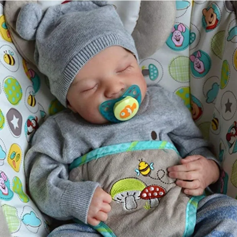 19 인치 Levi Reborn Baby 현실적인 비닐 바디 살아있는 LoL Bebe 신생아 완성 헤어 페인트 인형 어린이 소녀 선물 인형