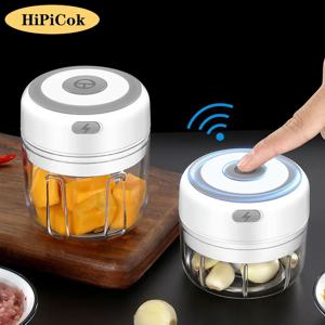 HiPiCok 고기 분쇄기 전기 마늘 분쇄기 식품 쵸퍼 미니 마늘 프레스 야채 쵸퍼 사수 기계 USB 주방 가제트