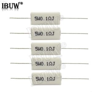 10PCS 5W 시멘트 저항 0.1 ~ 10k 옴 0.33R 1R 10R 100R 0.22 0.33 1 10 100 1K 10K 옴 시멘트 저항기