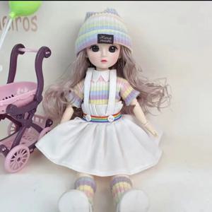 30cm 뚱뚱한 인형 12 이동식 관절 1/6 소녀 드레스 3D 갈색 눈 장난감 옷 신발 소녀 장난감 어린이 선물