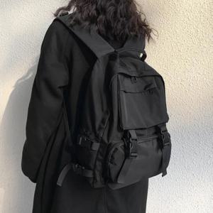 간단한 배낭 대용량 여행 가방 솔리드 하라주쿠 학생 Schoolbag 배낭 여성 남성 가방 남여 하이 스트리트