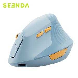 Seenda 수직 무선 마우스 유형 C 노트북 노트북 PC MacBook Windows Android 용 충전식 인체 공학적 USB 및 유형 C 마우스