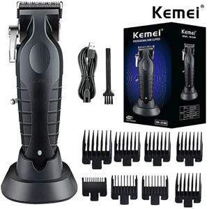 남성용 Kemei 전문 헤어 클리퍼 조정 가능한 무선 전기 헤어 트리머 충전식 헤어 커팅 머신 리튬