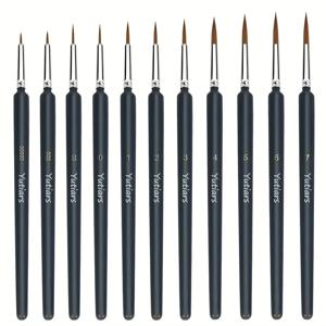 11pcs 미니어처 페인트 브러쉬 세트 파인 디테일 페인트 브러시 수채화 그림을위한 파인 미니 아티스트 브러쉬 아크릴 페이스 페인트