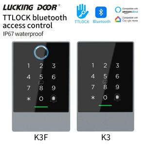 Nfc 태그 Ttlock 장붓 구멍 지문 도어 상태 센서 G2 게이트웨이 스마트 폰 App 13.56Mhz Rfid 도어 액세스 제어 시스템 K3/K3F
