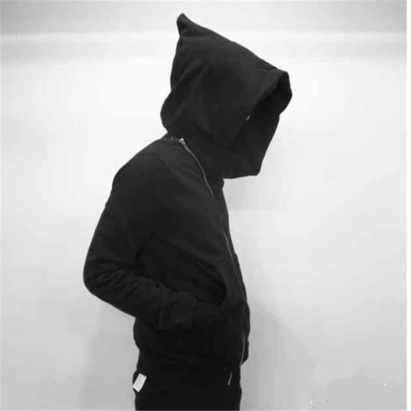 새로운 후드 티 남성 지퍼 카디건 하라주쿠 블랙 스웨터 힙합 스와그 스타일 스케이트 보드 streetwear 망토 후드 자켓 코트