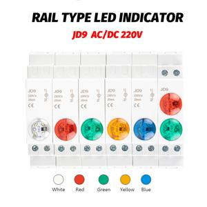 Din 레일 마운트 LED 신호 램프 시리즈 AC/DC 24V 220V 표시 파일럿 조명 JD9 멀티 컬러