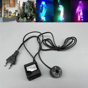 잠수정 펌프 220V 3W 4 LED 조명 수족관 연못 글로우 Rockery 분수 펌프 EU 플러그 조경 DIY180L/H 워터 펌프