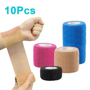 10 롤 운동 랩 테이프 자기 접착 성 탄력 붕대 Elastoplast 스포츠 보호대 무릎 손가락 어깨 문신 액세서리