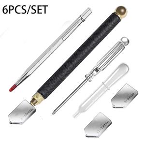 6PCS 다이아몬드 유리 커터 전문 수동 유리 바닥 타일 커터 도구 2-20mm 유리 절단 도구 건설 도구 세트