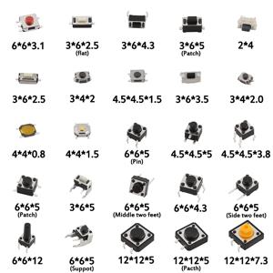 125PCS 모듬 마이크로 푸시 버튼 택트 스위치 키트 - 리셋 및 미니 리프 스위치를 포함한 25가지 유형, SMD/DIP 2*4 3*6 4*4 6*6