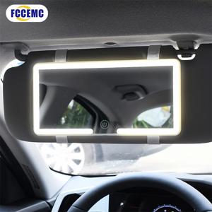 HD 미러 자동차 LEDMakeup 거울 3 기어 조정 썬 바이저 플레이트 인테리어 RearMirror 디밍이 가능한 터치 스크린 자동 화장대 거울