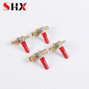 1/4 6mm 8mm 10mm12mm 볼 수도꼭지 차단 볼 밸브 호스 바브 인라인 워터 오일 공기 가스 연료 라인 소형 황동 볼 밸브