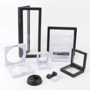 PE 필름 보석 보관 상자 3D 포장 케이스 보석 무료 스탠드 플로팅 프레임 멤브레인 링 귀걸이 목걸이 디스플레이 홀더