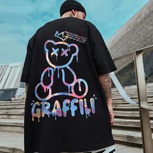 M-8XL 오버 사이즈 티셔츠 새로운 한국어 티셔츠 느슨한 여름 확대 라운드 넥 캐주얼 커플 탑 반팔 남성 셔츠