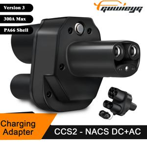 GUWIEYG CCS2-Tesla 300A AC+DC 어댑터 Tesla Model 3/X/Y에 적합 Made in USA CCS2 콤보 어댑터 지원 CCS2 및 Type2 충전기