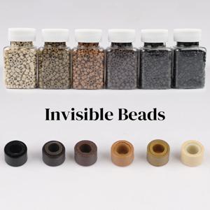 1000Pcs 마이크로 비즈 헤어 익스텐션 도구 5mm 줄 지어 비즈 I 팁 헤어 익스텐션을위한 프리미엄 실리콘 비즈 Microlink Beads