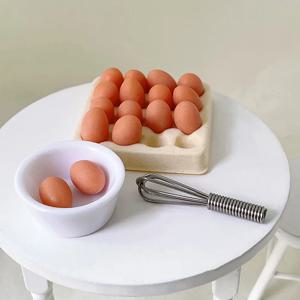 1/4/17PCS 계란 트레이 인형 집 주방 장난감 인형 액세서리 선물 놀이 집 미니어처 시뮬레이션 음식 장면 모델