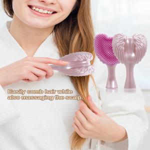전문 미니 천사 Detangling Tangle 헤어 브러시 빗 정전기 방지 헤어 브러시 여성 마사지 빗 살롱 미용 도구