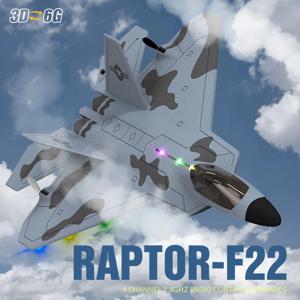 2024 새로운 F22S 2.4G 4CH 3D6G RC 비행기 랩터 F22 전투기 WLtoys A180 업그레이드 버전 자이로 스코프 아웃 도어 완구가있는 LED 라이트